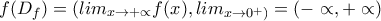 f(D_{f})=(lim_{x\rightarrow +\propto}f(x),lim_{x\rightarrow 0^{+})}=(-\propto,+\propto)