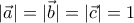 \displaystyle{|\vec a|=|\vec b|=|\vec c|=1}