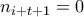 n_{i+t+1} = 0 n_{i+t+1} = 0