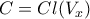 \displaystyle{C = C l ( V_{x} )}