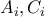 \displaystyle{A_i, C_i}