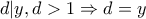 d|y, d>1 \Rightarrow d=y