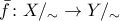 \bar{f}\colon X/_{\sim}\to Y/_{\sim}
