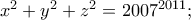 x^2+ y^2+ z^2 = 2007^{2011};