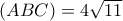 (ABC)=4\sqrt{11}