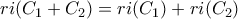 ri(C_{1}+C_{2})=ri(C_{1})+ri(C_{2})