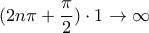 \displaystyle  (2n\pi +\frac {\pi}{2})\cdot 1 \to \infty