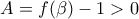 A=f(\beta)-1>0