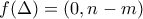 f( \Delta )=(0,n-m) f( \Delta )=(0,n-m)