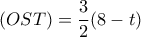 (OST)=\dfrac{3}{2}(8-t)