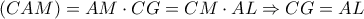 (CAM)=AM\cdot CG=CM\cdot AL\Rightarrow CG=AL