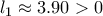 \displaystyle{l_1\approx 3.90 >0}