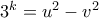 3^k=u^2-v^2