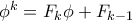 \phi ^k=F_{k}\phi +F_{k-1}