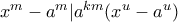 x^m-a^m|a^{km}(x^u-a^u)