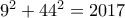 9^2+44^2=2017