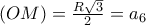 (OM)=\frac  {R \sqrt 3}{2}=a_6