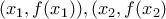 (x_1,f(x_1)), (x_2,f(x_2) (x_1,f(x_1)), (x_2,f(x_2)