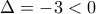 \Delta = -3 < 0 \Delta = -3 < 0