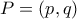 P=(p, q)