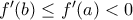 f'(b) \le f'(a) <0