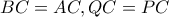BC=AC,QC=PC