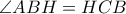 \angle{ABH}=HCB \angle{ABH}=HCB
