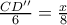 \frac{CD''}{6}=\frac{x}{8}