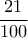 \dfrac{21}{100}