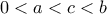 \displaystyle 0<a<c<b