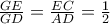 \doublebox{\frac{GE}{GD}=\frac{EC}{AD}=\frac{1}{2}}