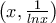 \left ( x,\frac{1}{lnx} \right )