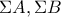 \displaystyle{\Sigma A, \Sigma B}