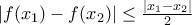  \vert f(x_1)-f(x_2) \vert \leq \frac{\vert x_1-x_2 \vert}{2}