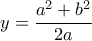 \displaystyle{y=\frac{a^2+b^2}{2a}} \displaystyle{y=\frac{a^2+b^2}{2a}}