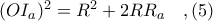 (OI_{a})^{2} = R^{2} + 2RR_{a}\ \ \ ,(5)