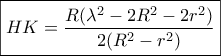 \boxed{HK = \frac{{R({\lambda ^2} - 2{R^2} - 2{r^2})}}{{2({R^2} - {r^2})}}}