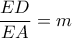 \dfrac{ED}{EA}=m