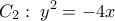 \displaystyle {C_2}:\;{y^2} =  - 4x