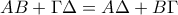 AB+\Gamma \Delta=A\Delta+B\Gamma