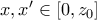 x,x' \in [0,z_0]