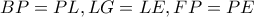 BP=PL,LG=LE,FP=PE
