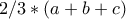2/3*(a+b+c)