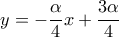 y=-\dfrac{\alpha }{4}x+\dfrac{3\alpha }{4}