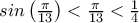 sin\left ( \frac{\pi}{13} \right )<\frac{\pi}{13}<\frac{1}{4} sin\left ( \frac{\pi}{13} \right )<\frac{\pi}{13}<\frac{1}{4}