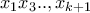 x_1x_3..,x_{k+1} x_1x_3..,x_{k+1}
