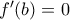 f'(b)=0