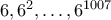 6,6^2,\ldots,6^{1007}