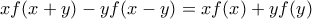 xf(x+y)-yf(x-y)=xf(x)+yf(y)