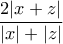 \displaystyle{\frac{2|x+z|}{|x|+|z|}}